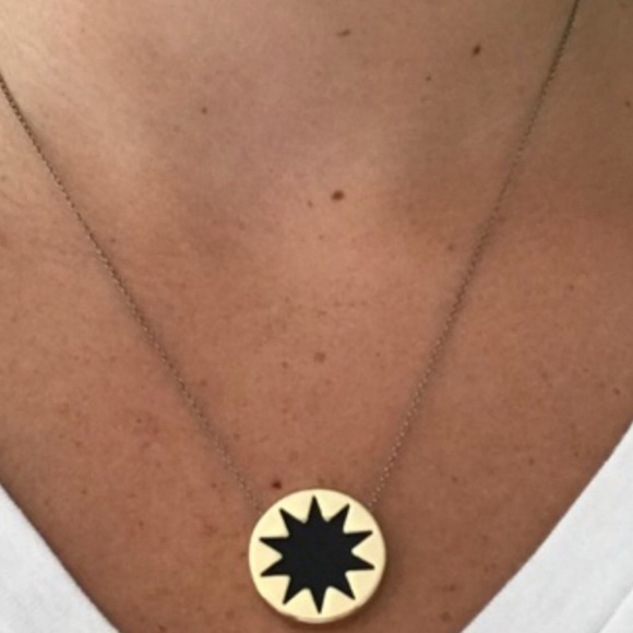 House of Harlow 1960 Black and Gold Starburst Necklace - Picture 2 of 8